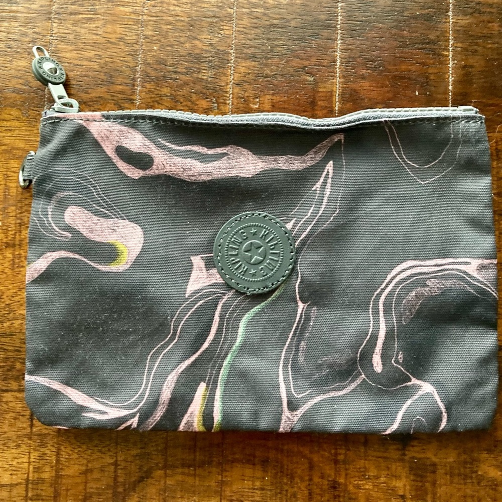Kipling Gray and Pink Pouch